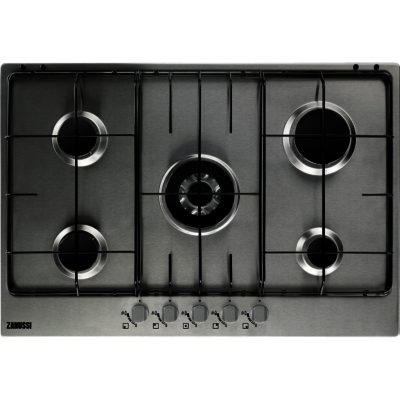 Zanussi ZGG75524SA 75cm 5 Burner Gas Hob in Stainless Steel Zanussi ZGG75524SA 75cm 5 Burner Gas Hob in Stainless Steel